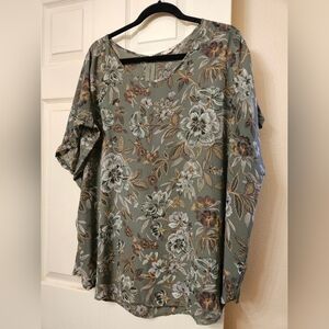 Maurices green floral blouse 3x